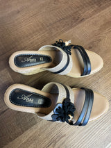 Azura Aketi Black Wedge Sandal (7.5-8)