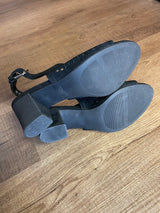 Franco Sarto L-Monaco2 Black Suede Slingback Sandal (8M)