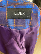 Cider Women's Double Breasted Plaid Blazer (1X)