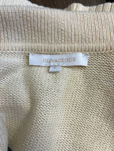 Olivaceous Collared & Cropped Striped Sweater (S)