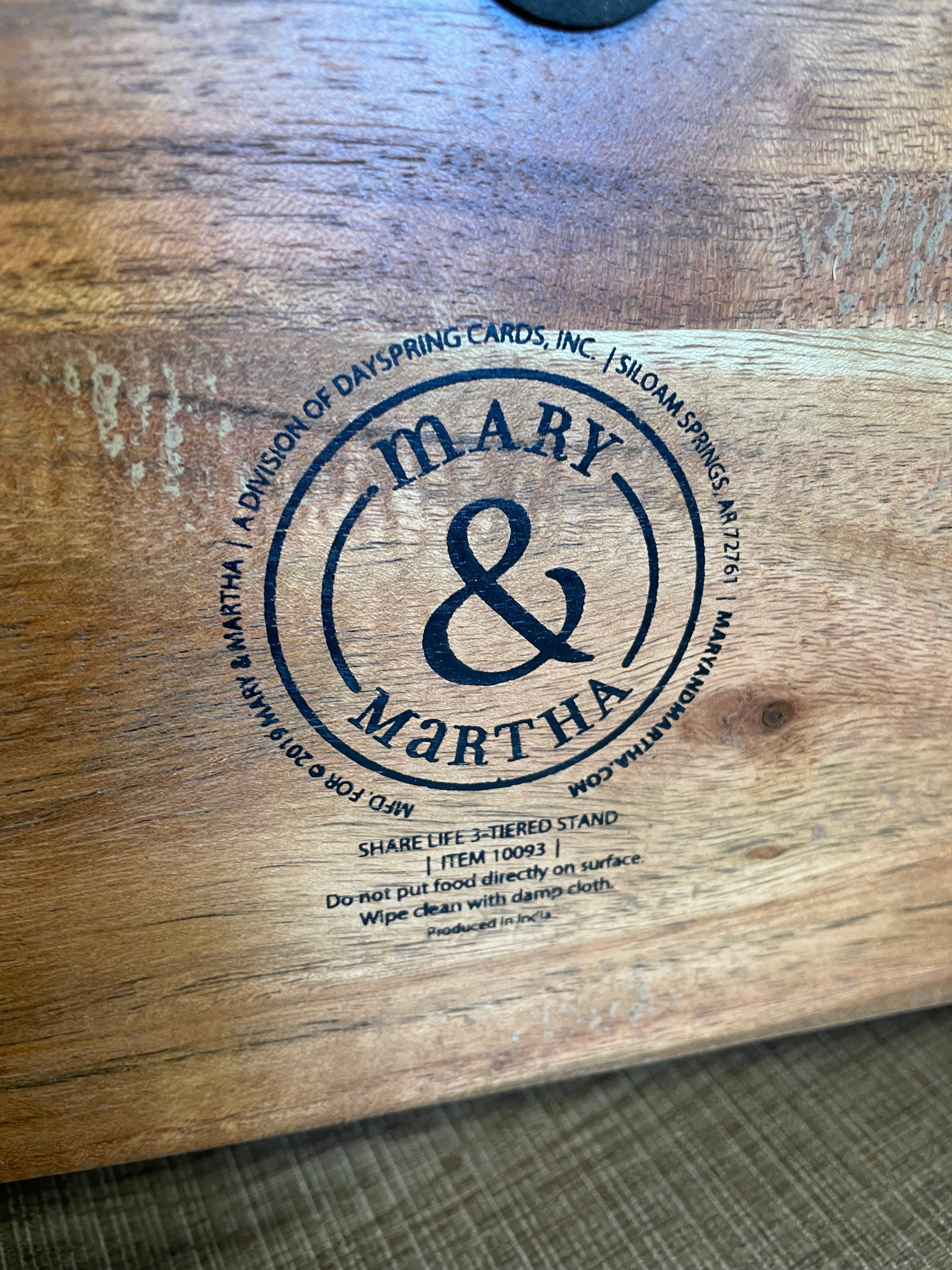 Mary & Martha Share Life 3-Tiered Stand