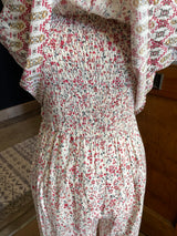 Japna Dark Pink Floral Sleeveless Jumpsuit (M)