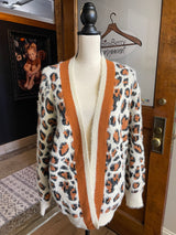 En Creme NWT Leopard Cardigan (S)