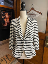 White House Black Market Pinstriped Knit Blazer (10) - BinxBerry Consignment