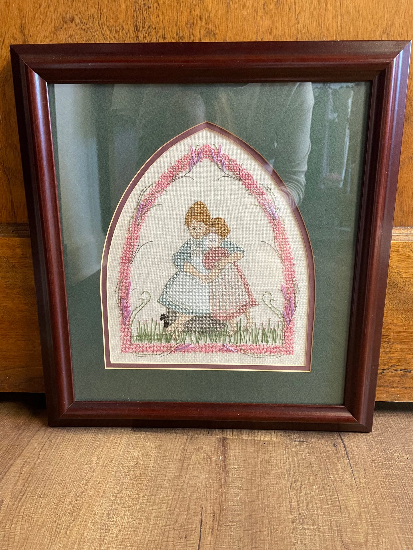 P. Buckley Moss Completed & Framed Sister Love Cross Stitch