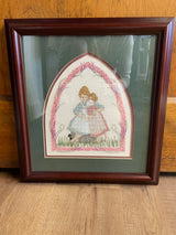 P. Buckley Moss Completed & Framed Sister Love Cross Stitch