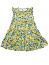 KIRUNDO Yellow Floral Ruffle Sleeve Tiered Maxi Dress (S) - BinxBerry Consignment