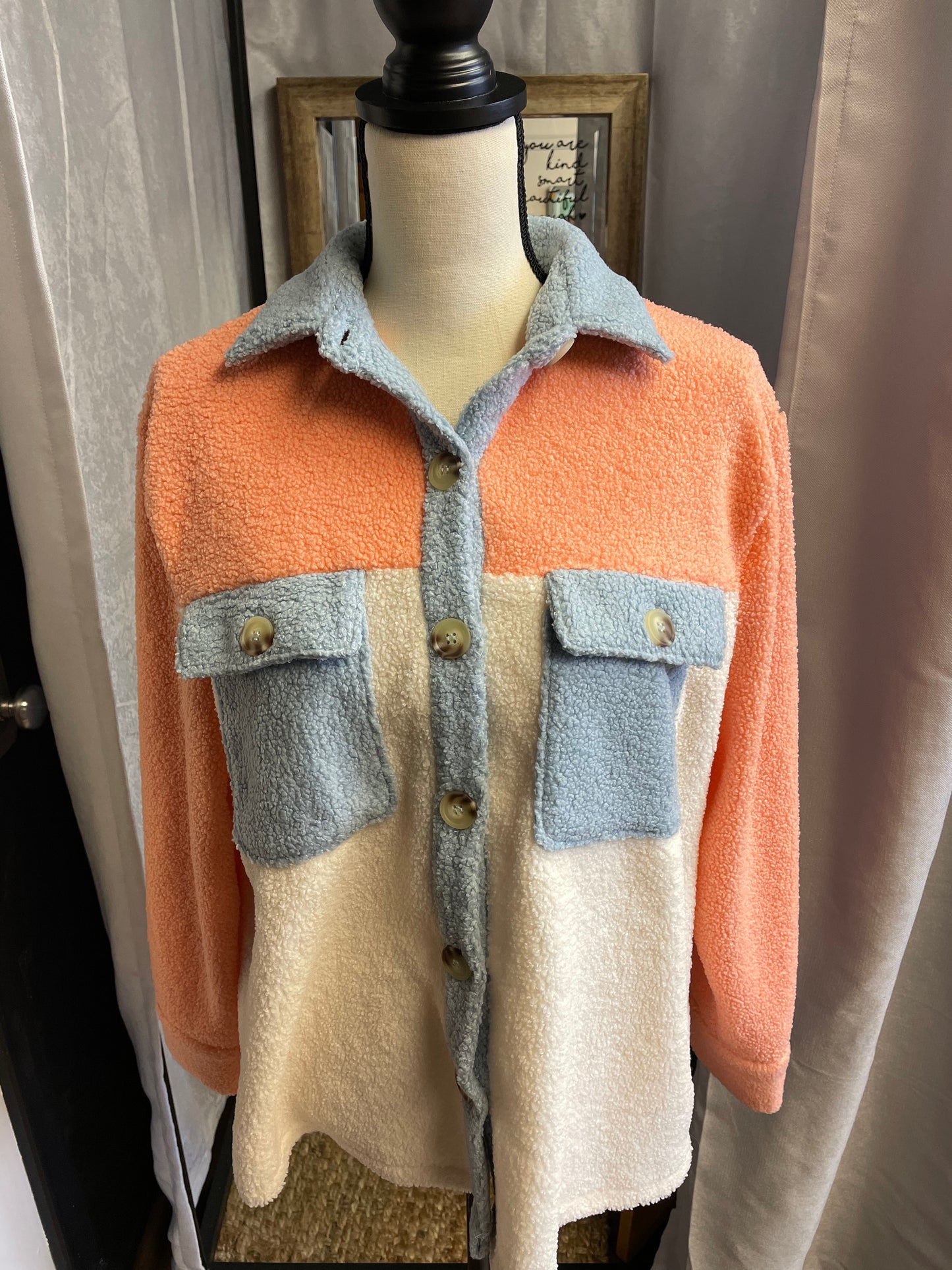 Pink Lilly Button-Up Fleece (S)