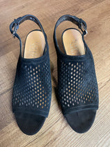 Franco Sarto L-Monaco2 Black Suede Slingback Sandal (8M)