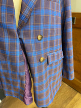 Cider Women's Double Breasted Plaid Blazer (1X)