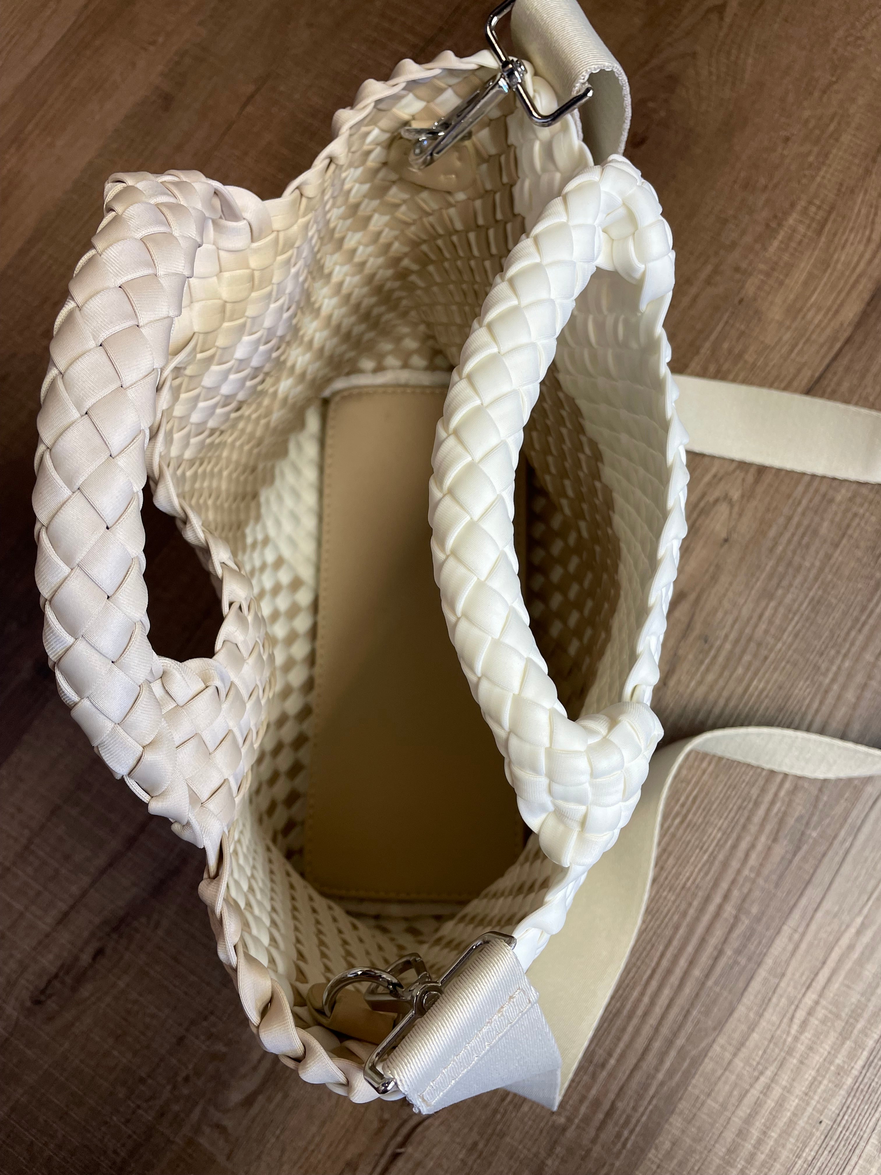 Neoprene Woven Handbag and Wristlet Set