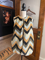 Est 1946 Faux Fur Chevron Print Women's Vest (S)