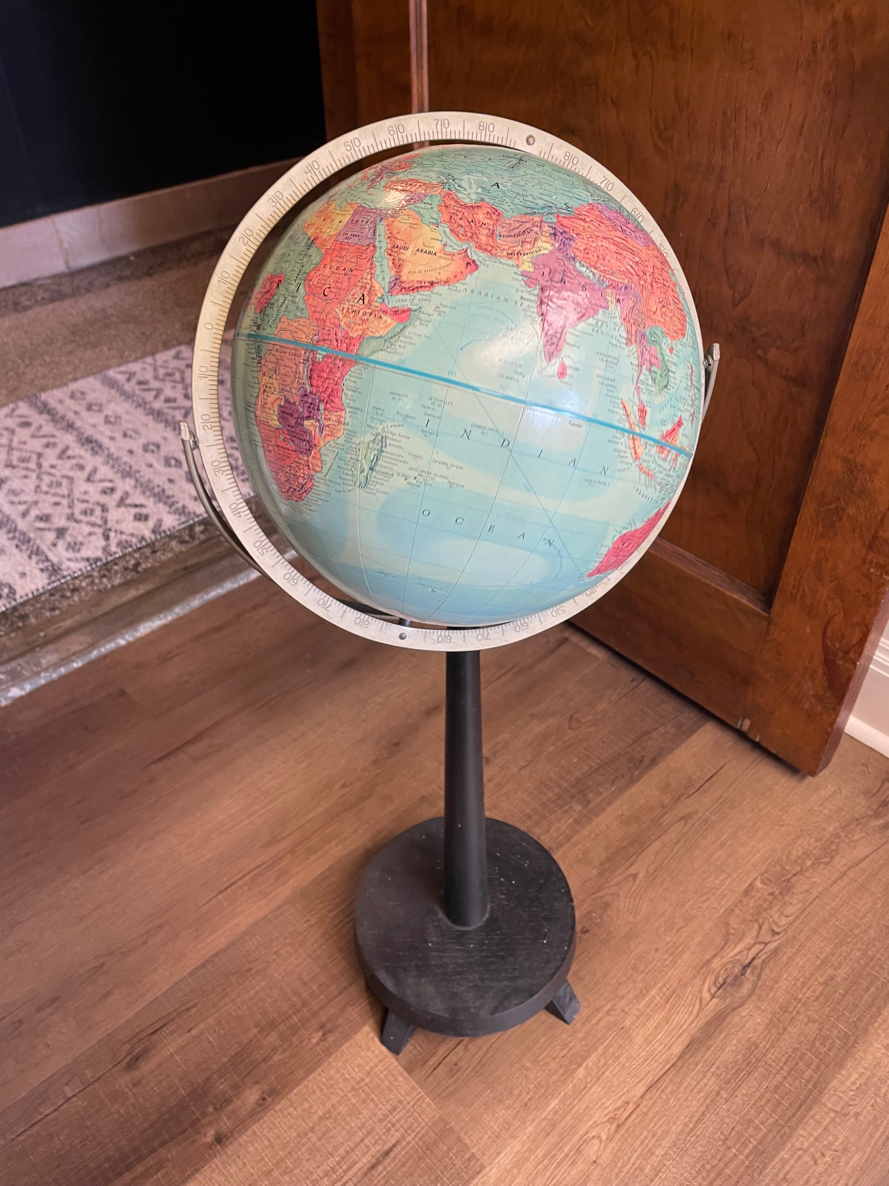 1950's Standing World Globe
