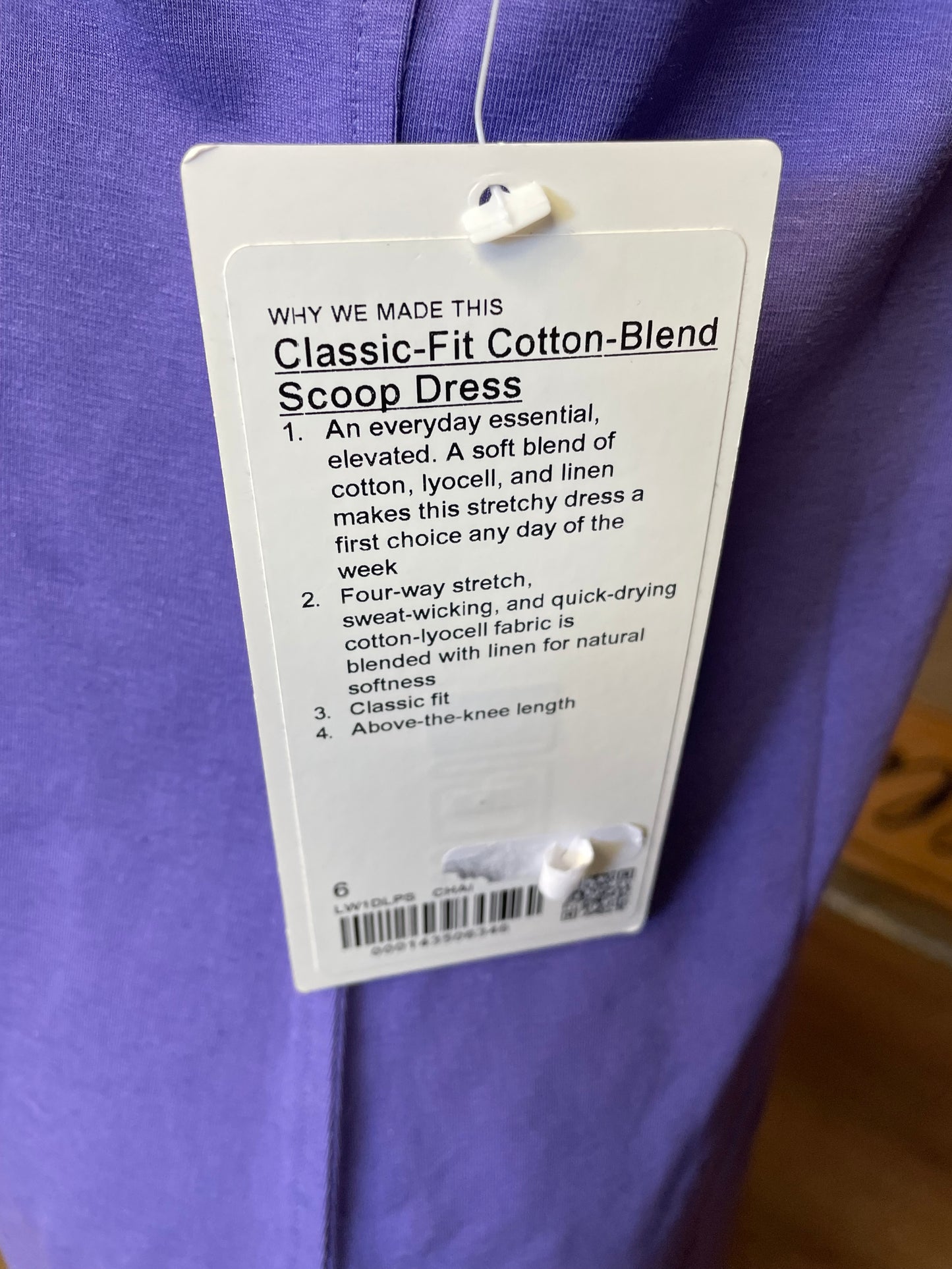 Lululemon NWT Classic-Fit Cotton-Blend Scoop Dress (6)