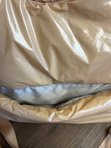 Steve Madden Quilted Tennis Bag Puffer Style Gold