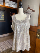 Dress Barn Cream Sequined Tank (1X)