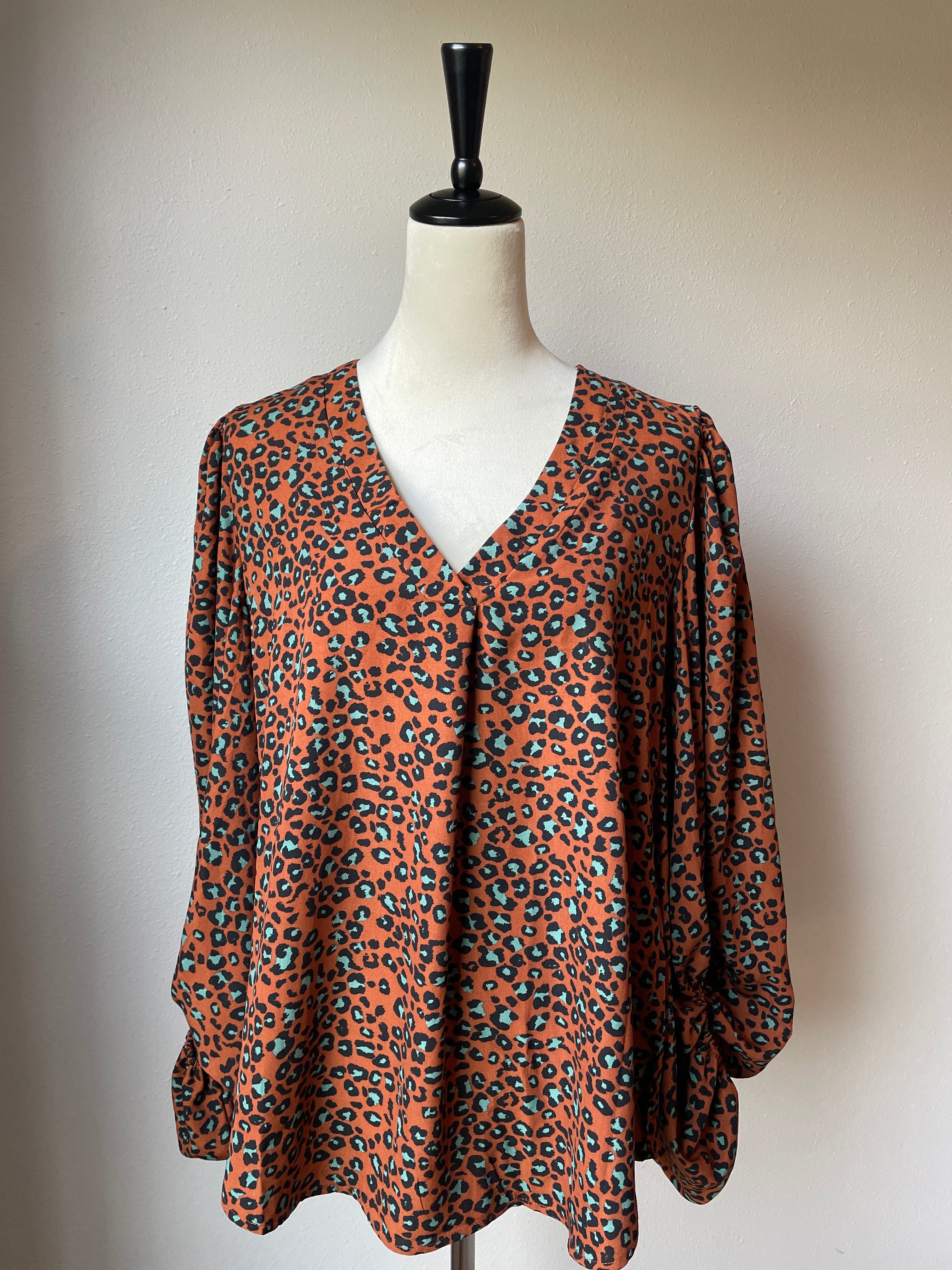 Sandy & Sid Leopard Print Blouse