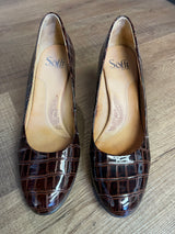 Sofft Brown Alligator Print Heels (8M)