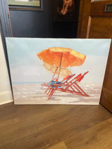 Stretched Canvas Beach Chair Wall Art
