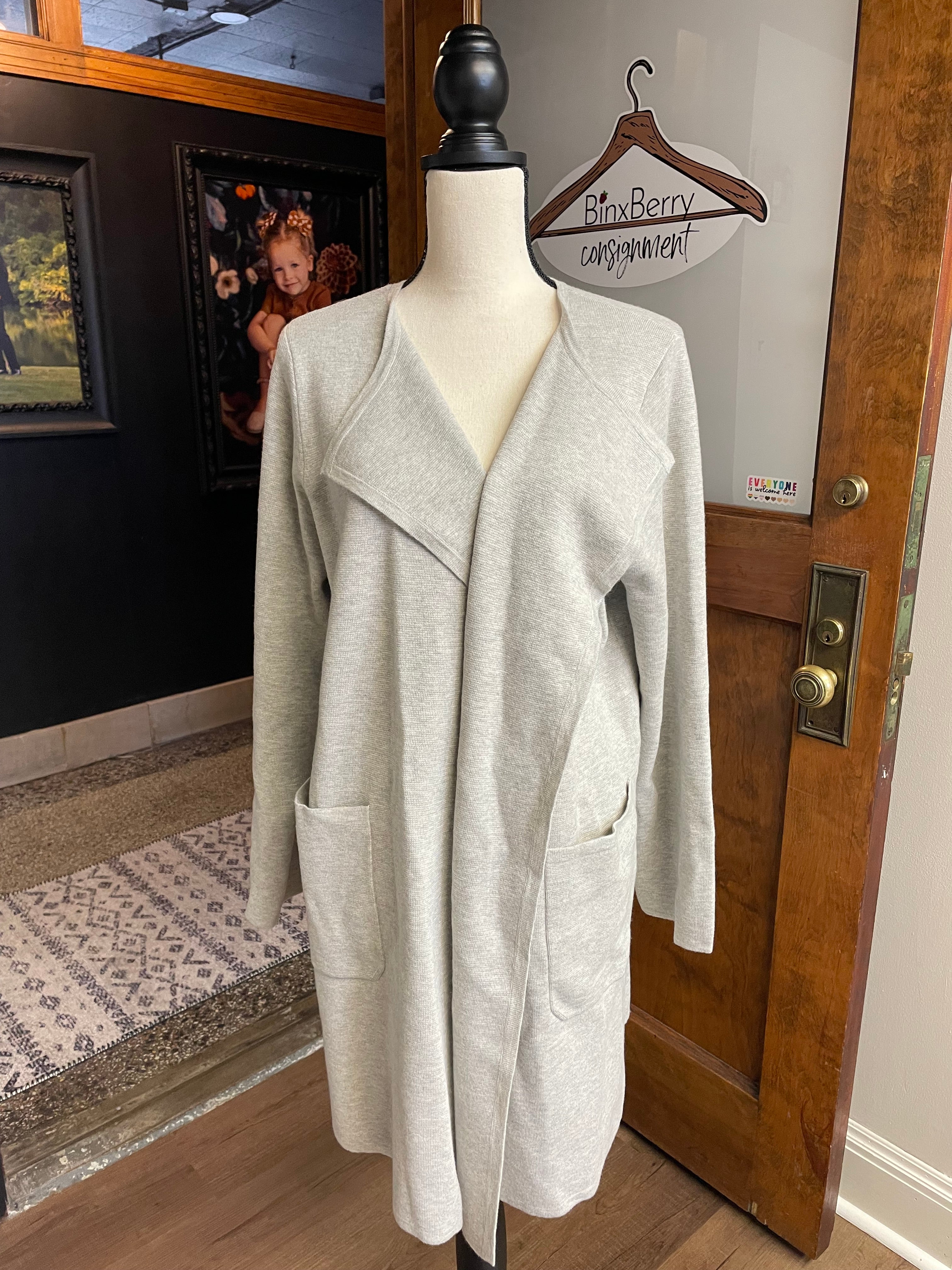 J. Crew Wool Blend Open Front Long Duster Cardigan (L)