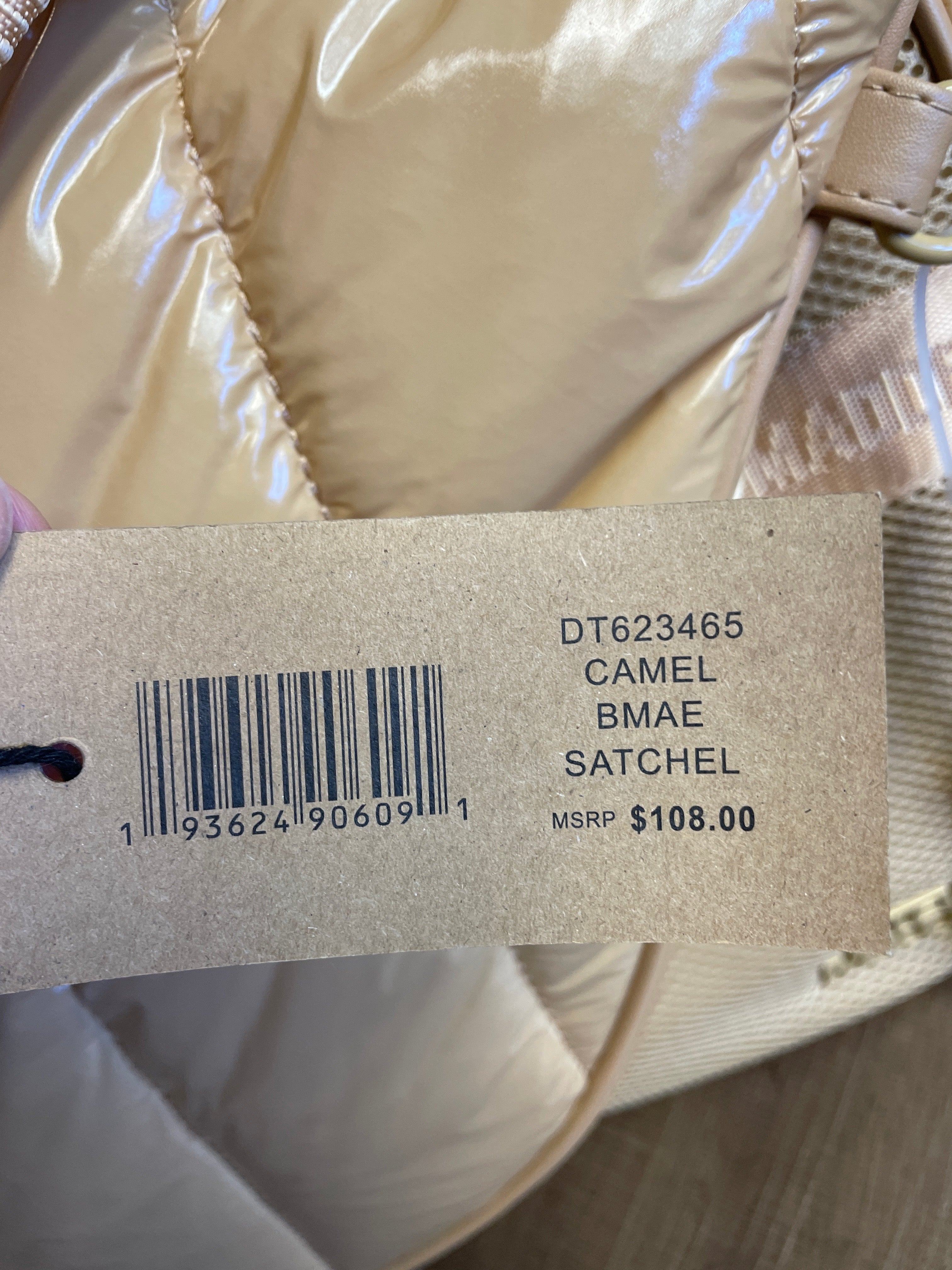 Steve Madden Quilted Tennis Bag Puffer Style Gold