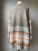 Bibi Southwestern Open Front Cardigan (L)