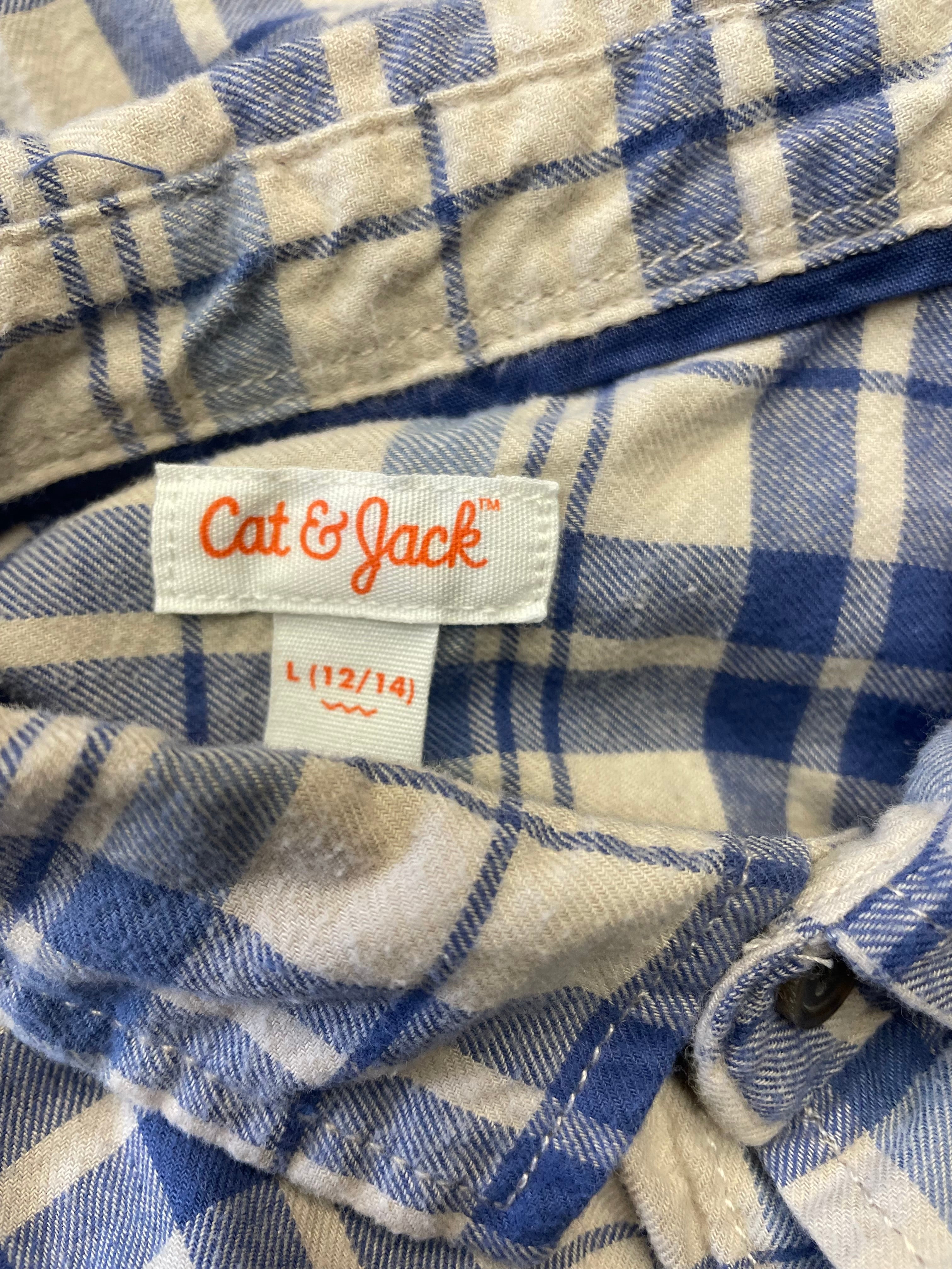Cat & Jack Plaid Button Down (YL)