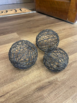 Set of 3 Decorative Wire Globes