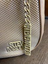 Steve Madden Quilted Tennis Bag Puffer Style Gold