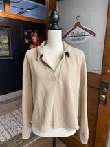 Vuori Cropped Sedona Polo Oversized Sweatshirt (M)