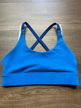 Zyia Active Blue Sports Bra Cross Back Strap (M)