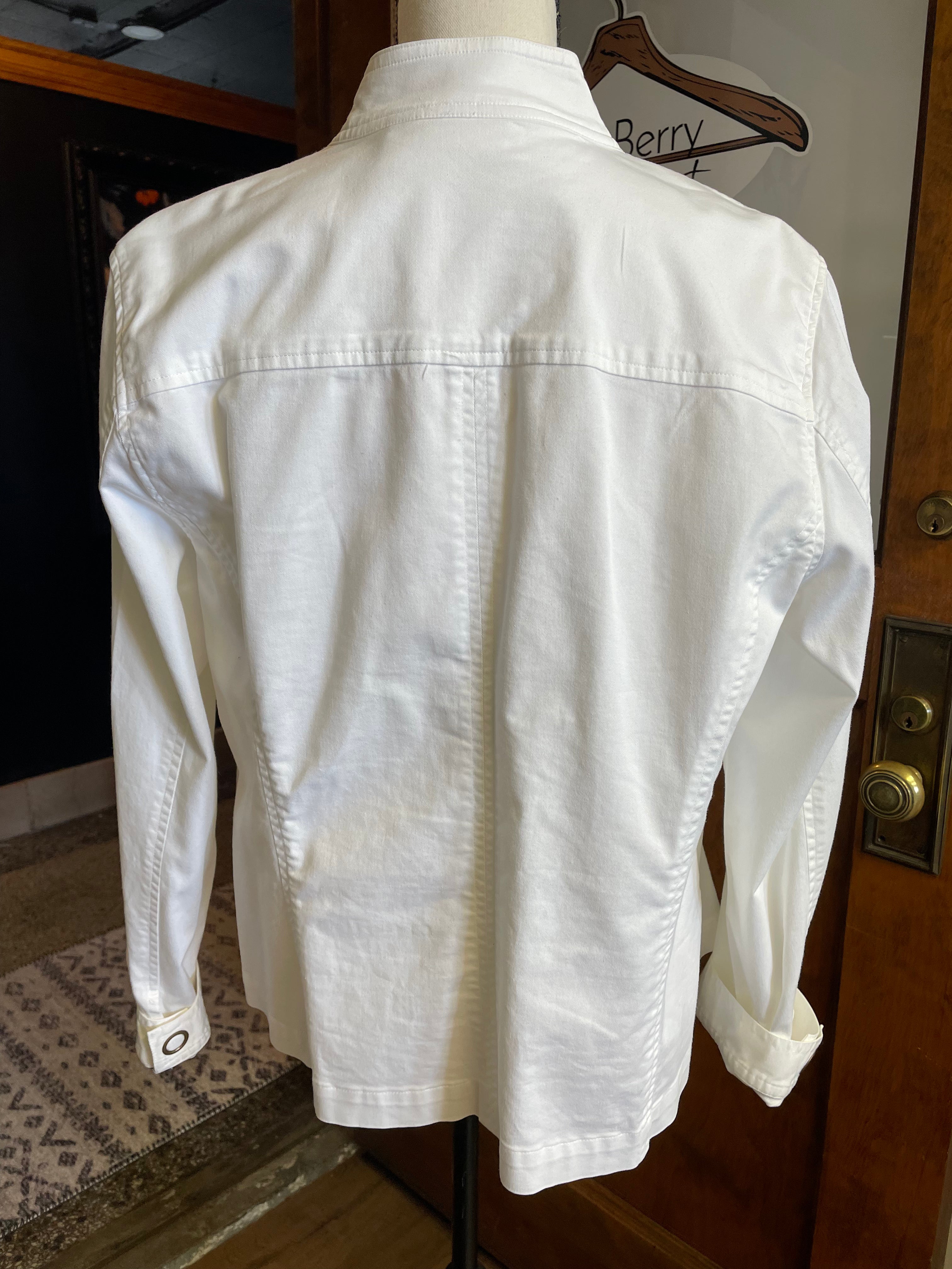 Chicos White Snap Closure Jacket (2/L)