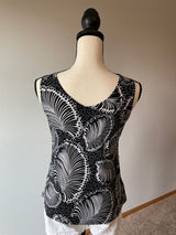 Cato Black and White Sleeveless Top (S)