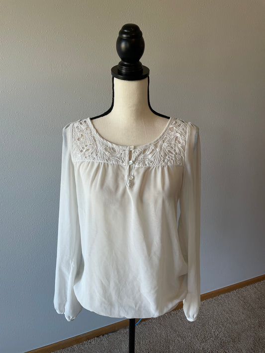 Maurices Sheer White Blouse (S)