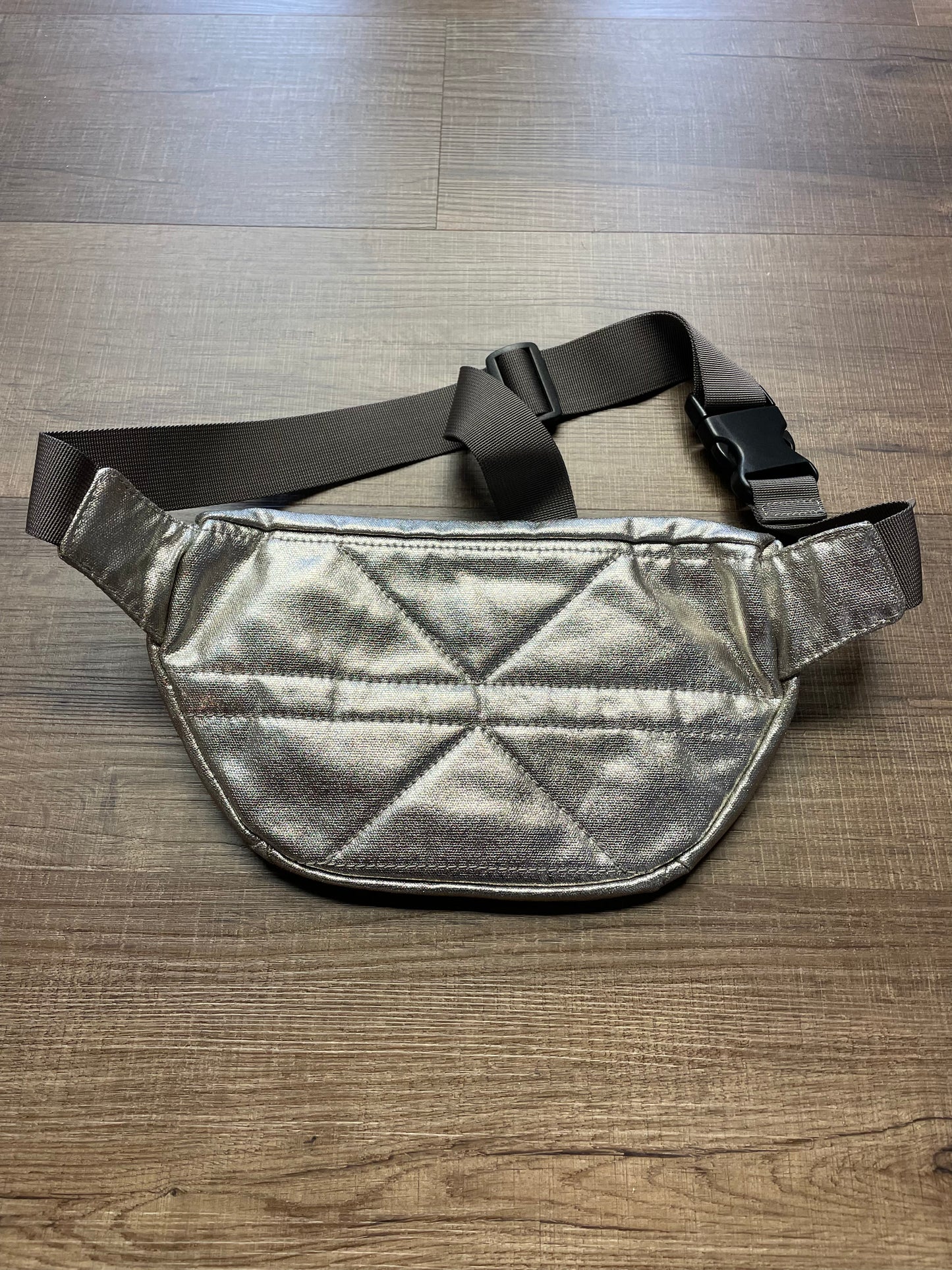 FRYE Ivy Nylon Metallic Silver Hip Bag