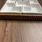 5 Section Divided White Ceramic 9" Square Rattan Snack Tray