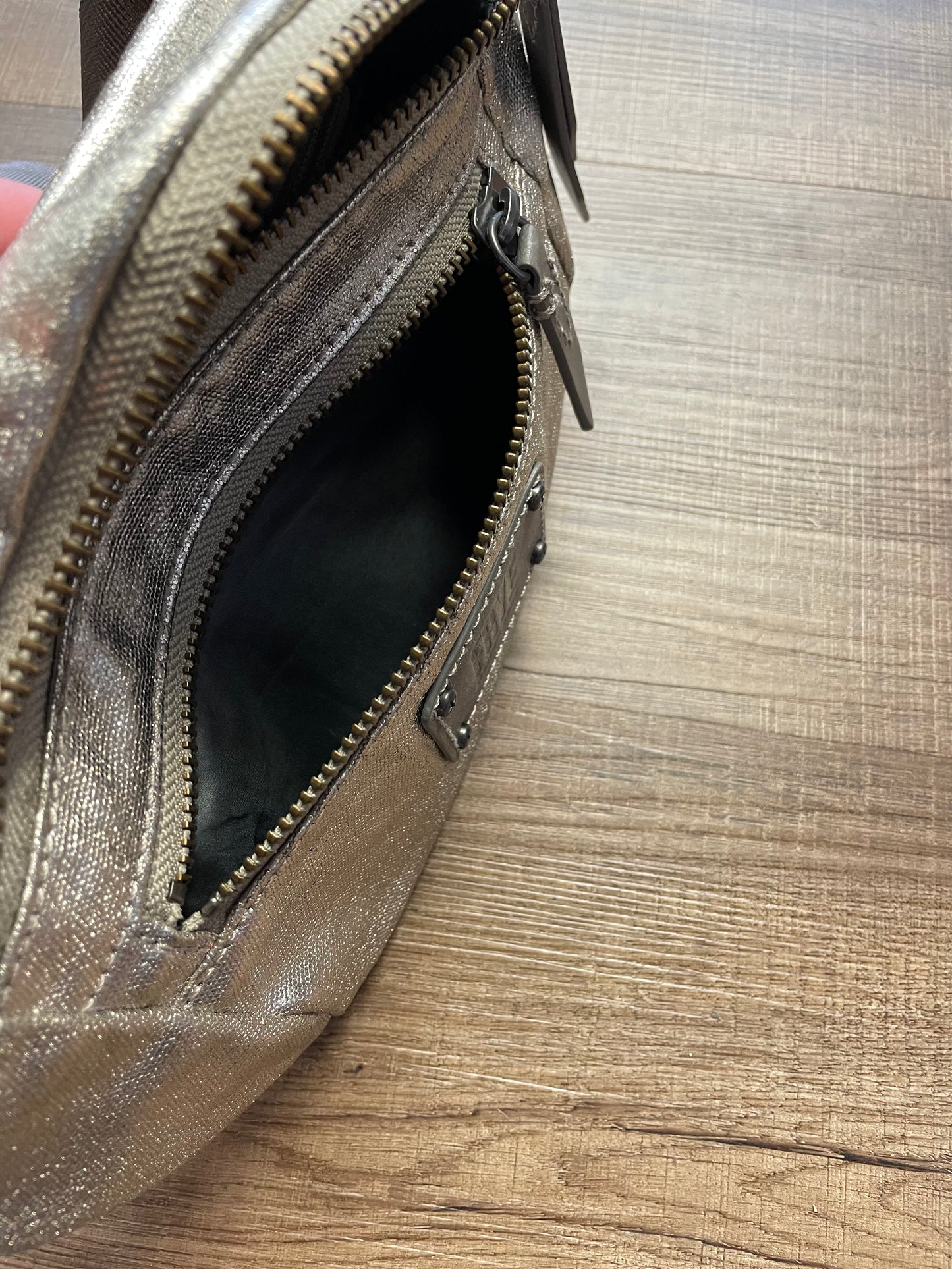 FRYE Ivy Nylon Metallic Silver Hip Bag