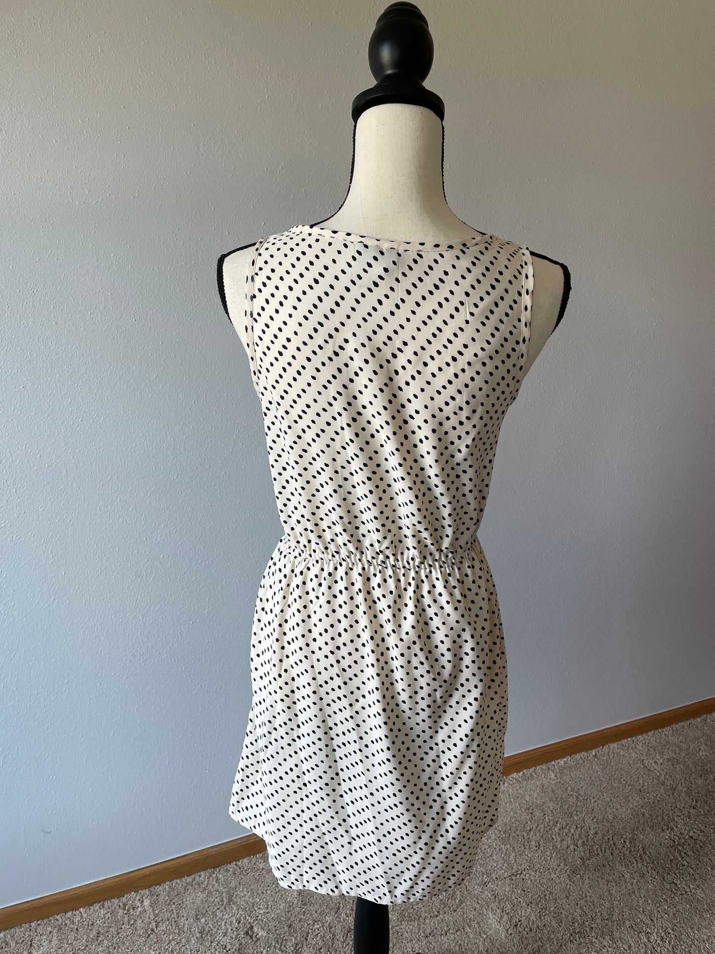 MNG Casual Polka Dot Dress Beige (2)