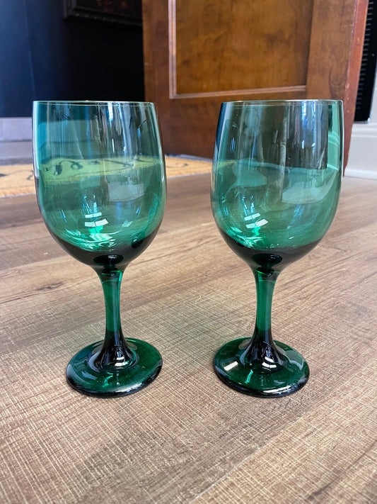 Green 7" Wine Glasses (Set of 2)