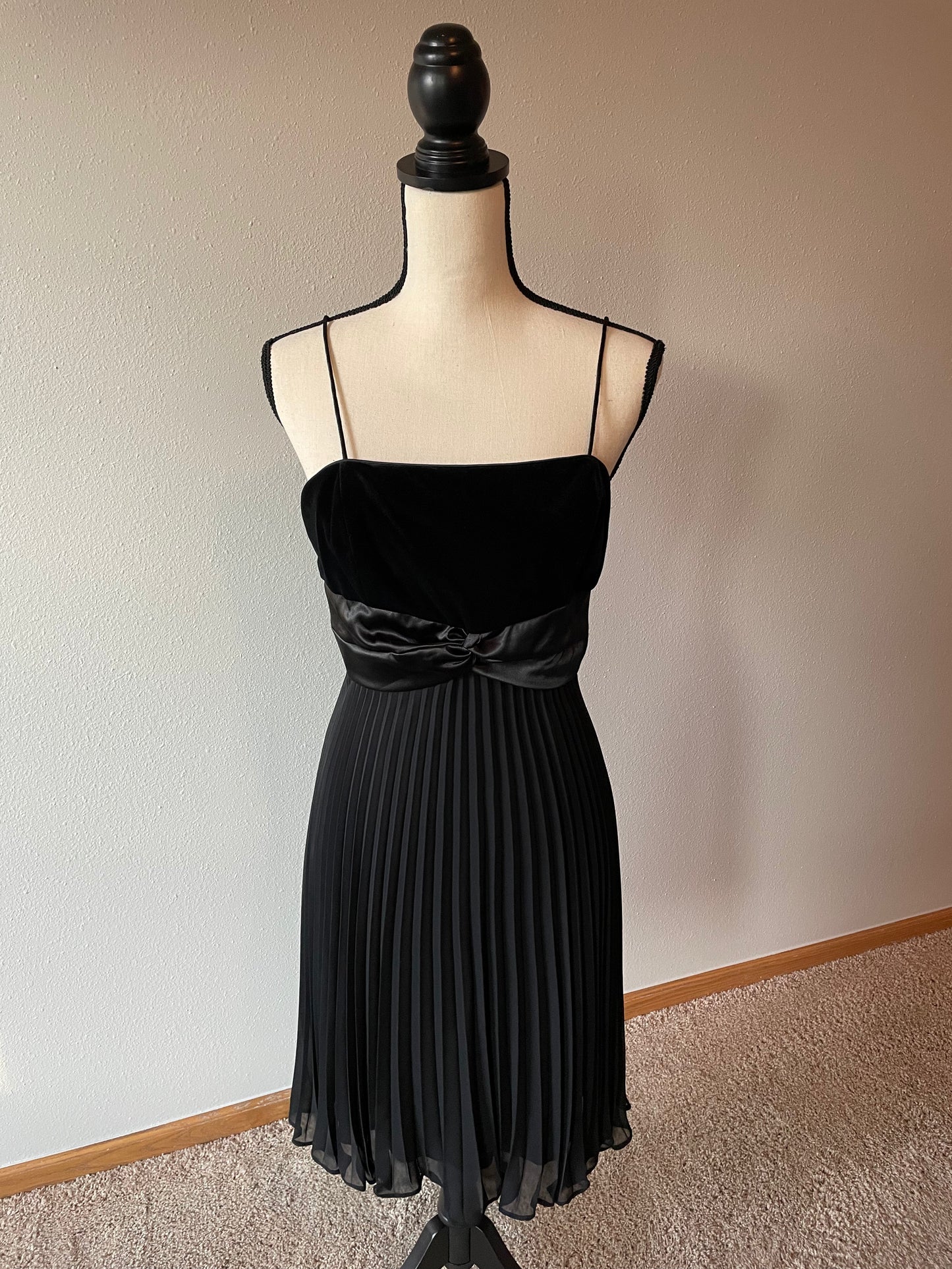 Alex Evenings Velvet and Pleat Dress (6P)