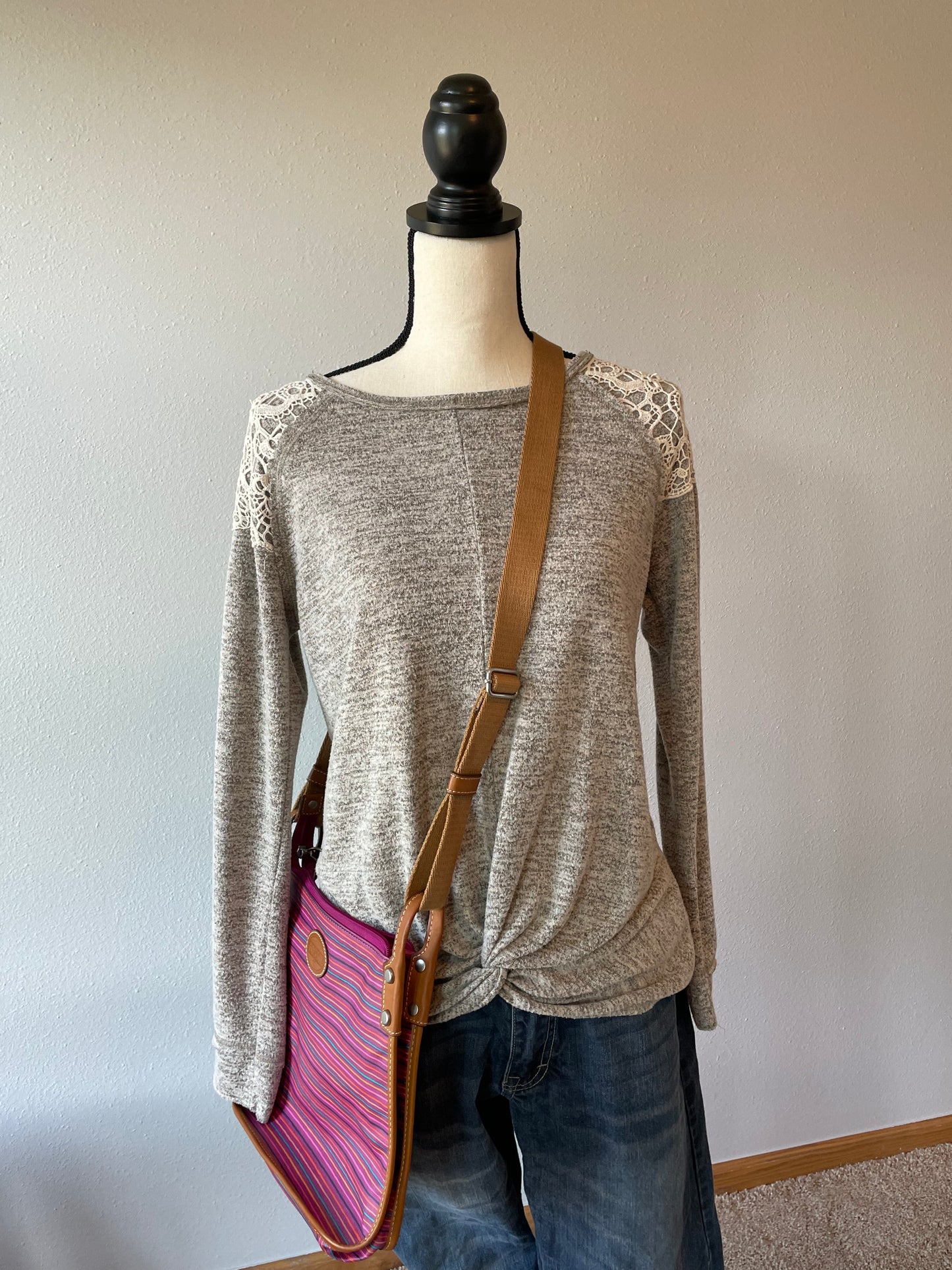 Fossil Pink Coated Canvas Crossbody