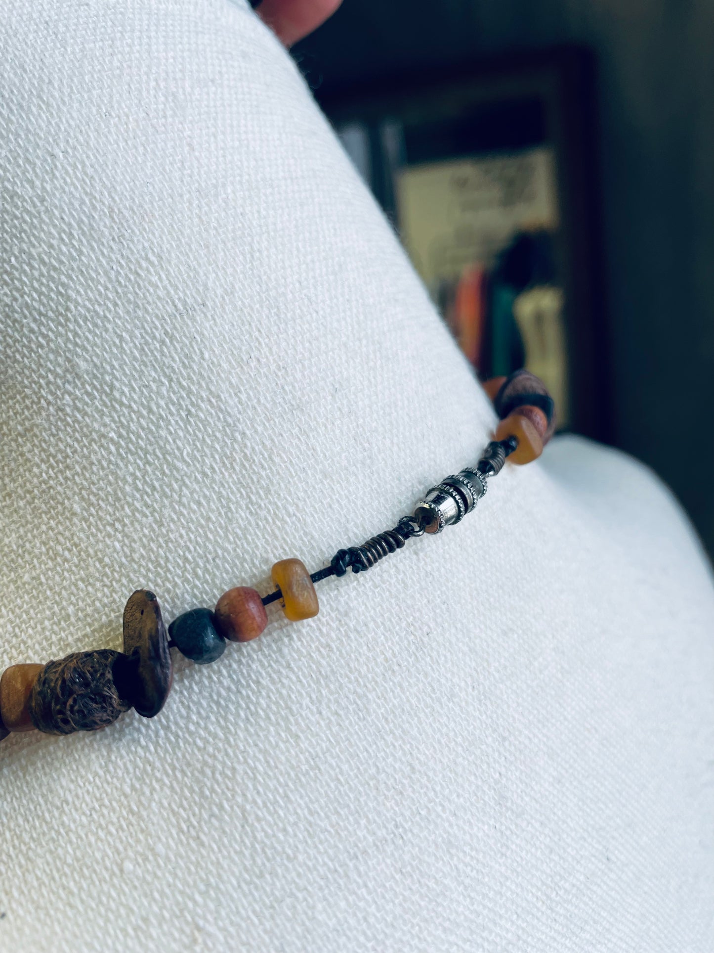 Wooden Log Charm Necklace