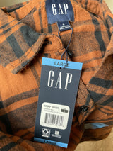 GAP Women's Cassie Plaid Relaxed Fit Flannel Shirt (L)