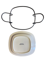 15" Ceramic Dish/Serving Tray with Metal Rack - BinxBerry Consignment