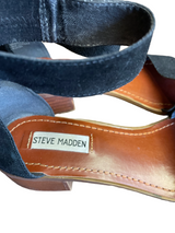 Steve Madden Darcie Black Suede Leather Sandals (8.5M)
