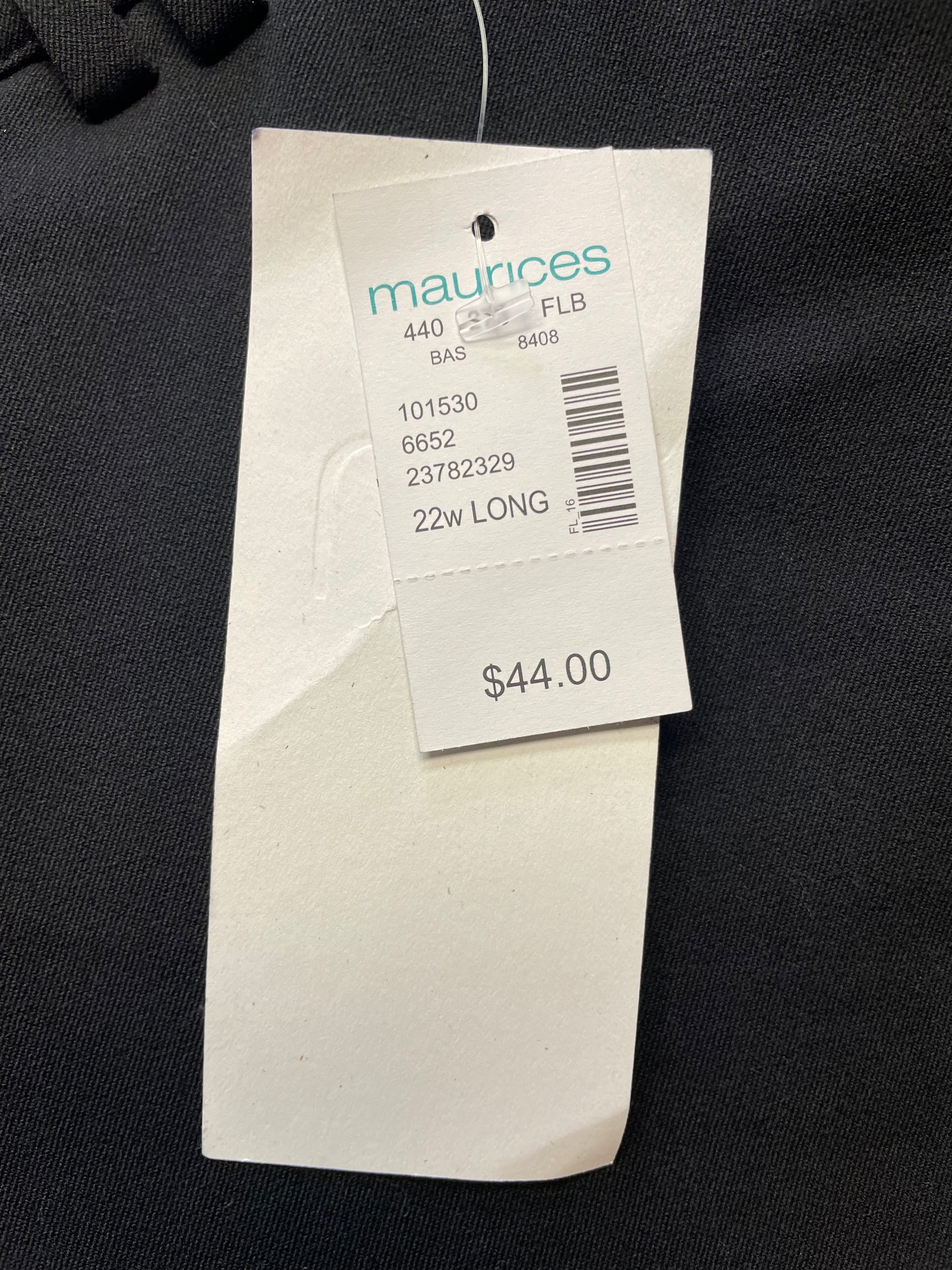 Maurices NWT Classic Fit Mid Rise Trousers (22W Long)