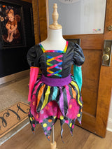 Girls' Miss Matched Witch Rainbow Dress Costume (6-6X)