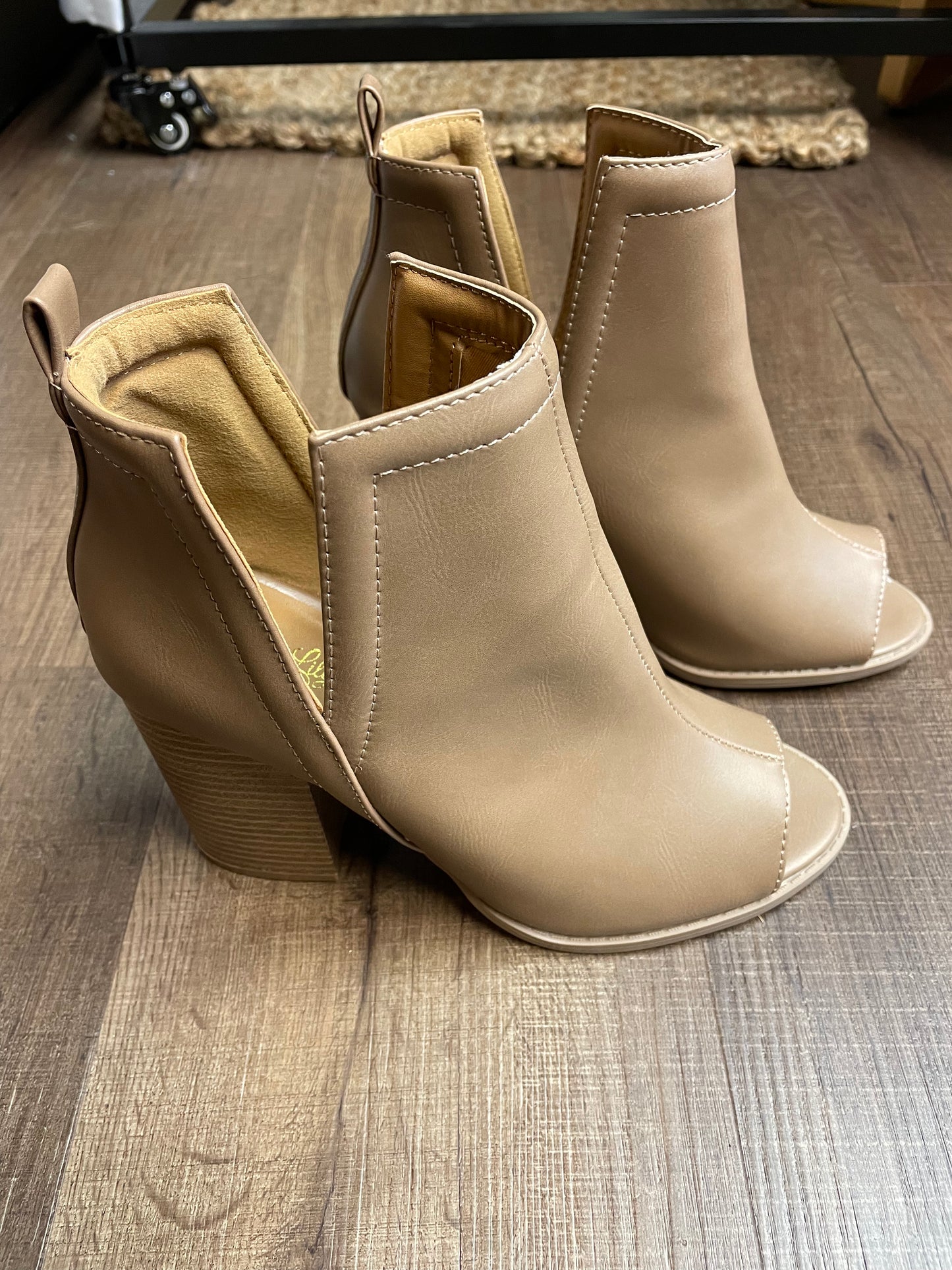 Pink Lily Beth Taupe Booties (8)