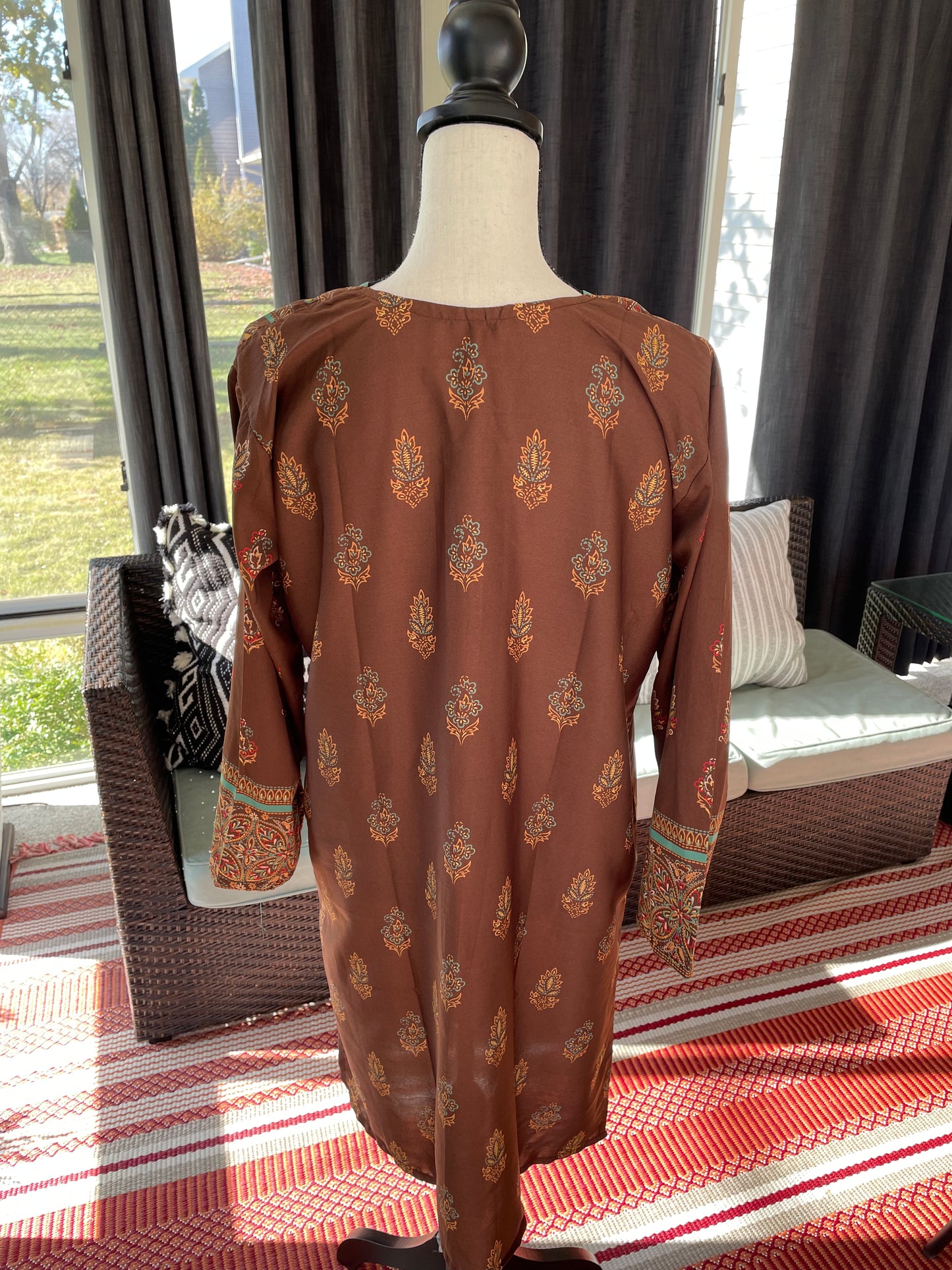 Dashiki-Style Batik Print Tunic Dress (L/XL)