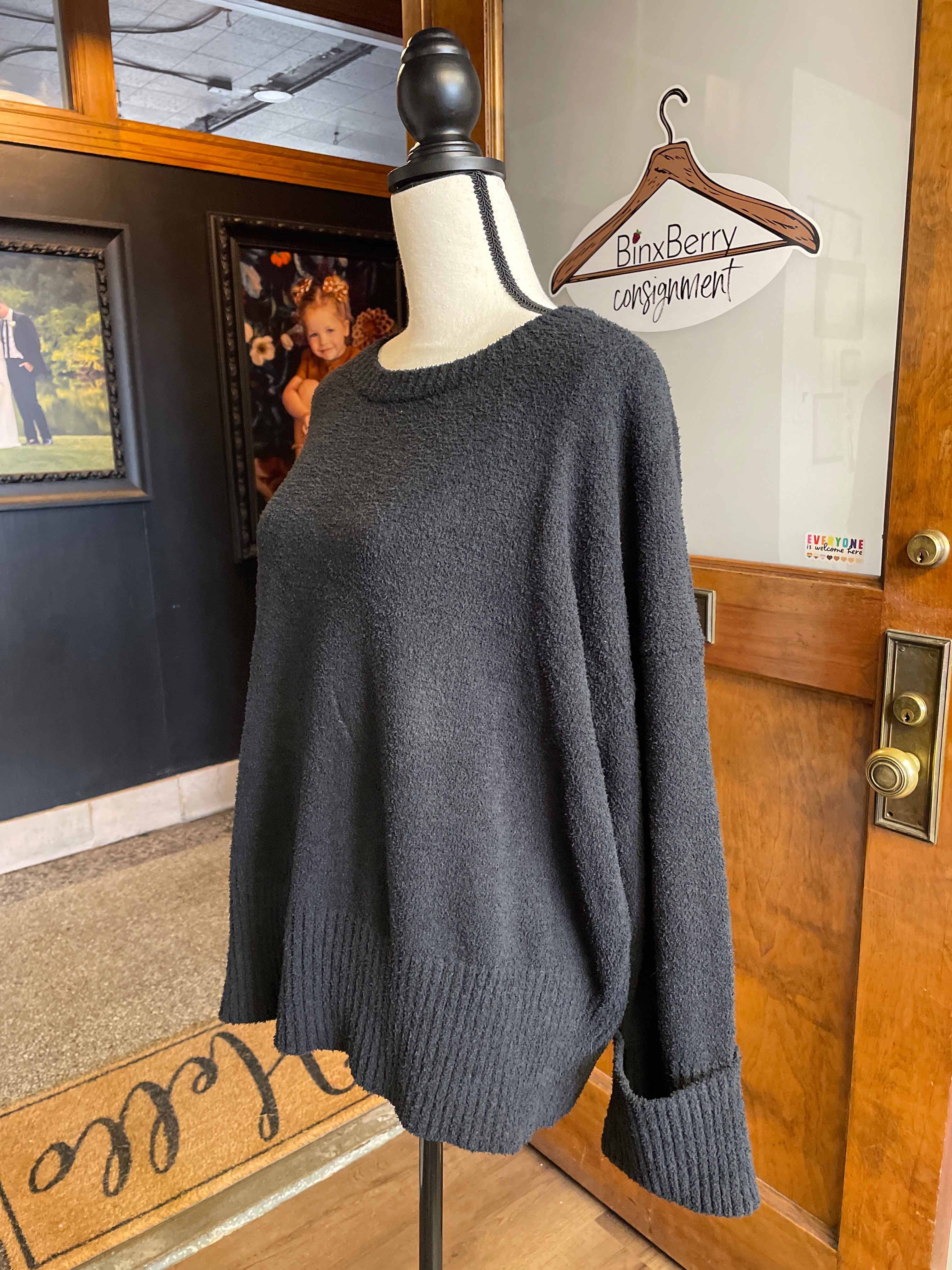 Prinbara Women's Cozy Cuffed Sweater (XL)